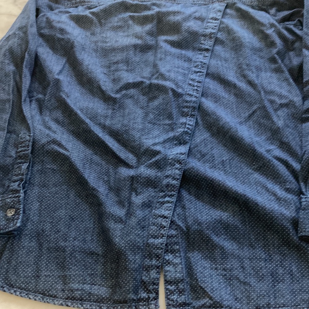 Anthropologie Pilcro and the Letterpress Dot Print Open Back Chambray Buttondown - Picture 6 of 6